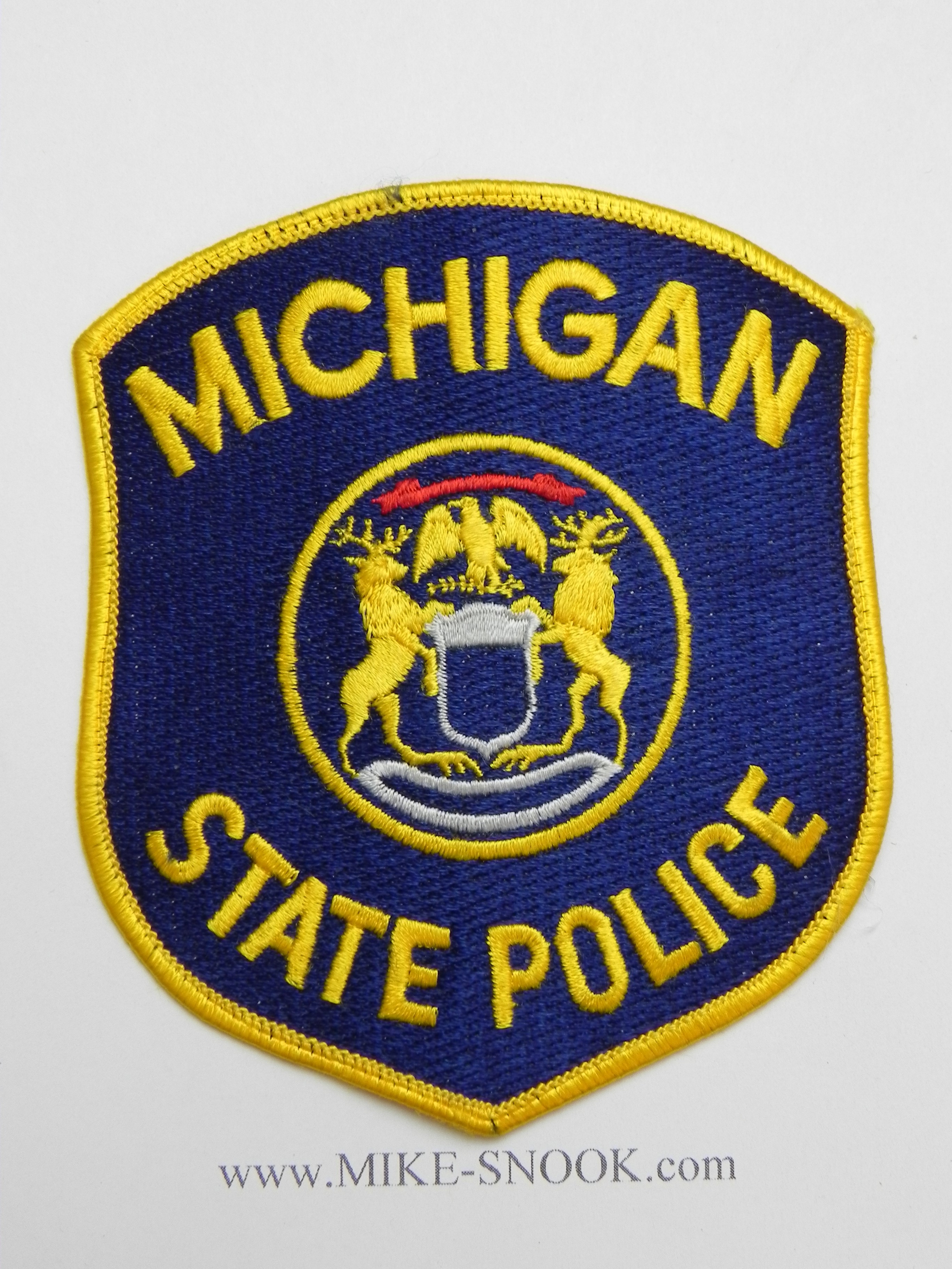 Michigan Police Shoulder Patch  Gold Color Sturgis 